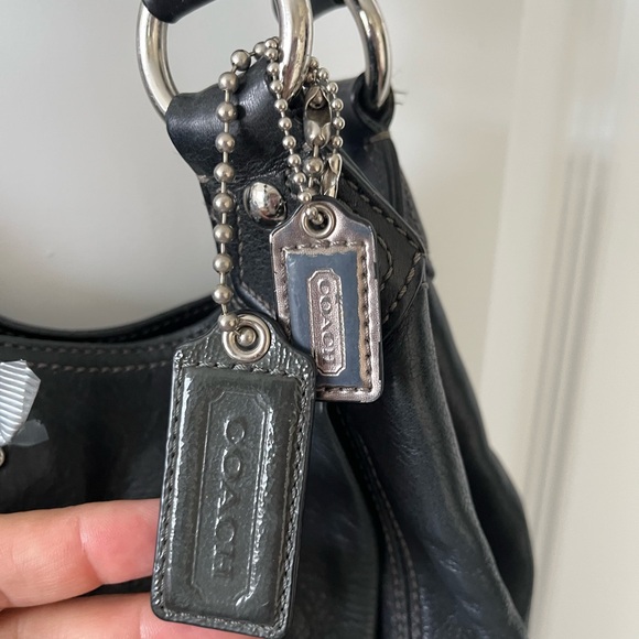 Coach Black Madison Maggie Leather Shoulder Bag with Silver Hardware - Picture 2 of 11